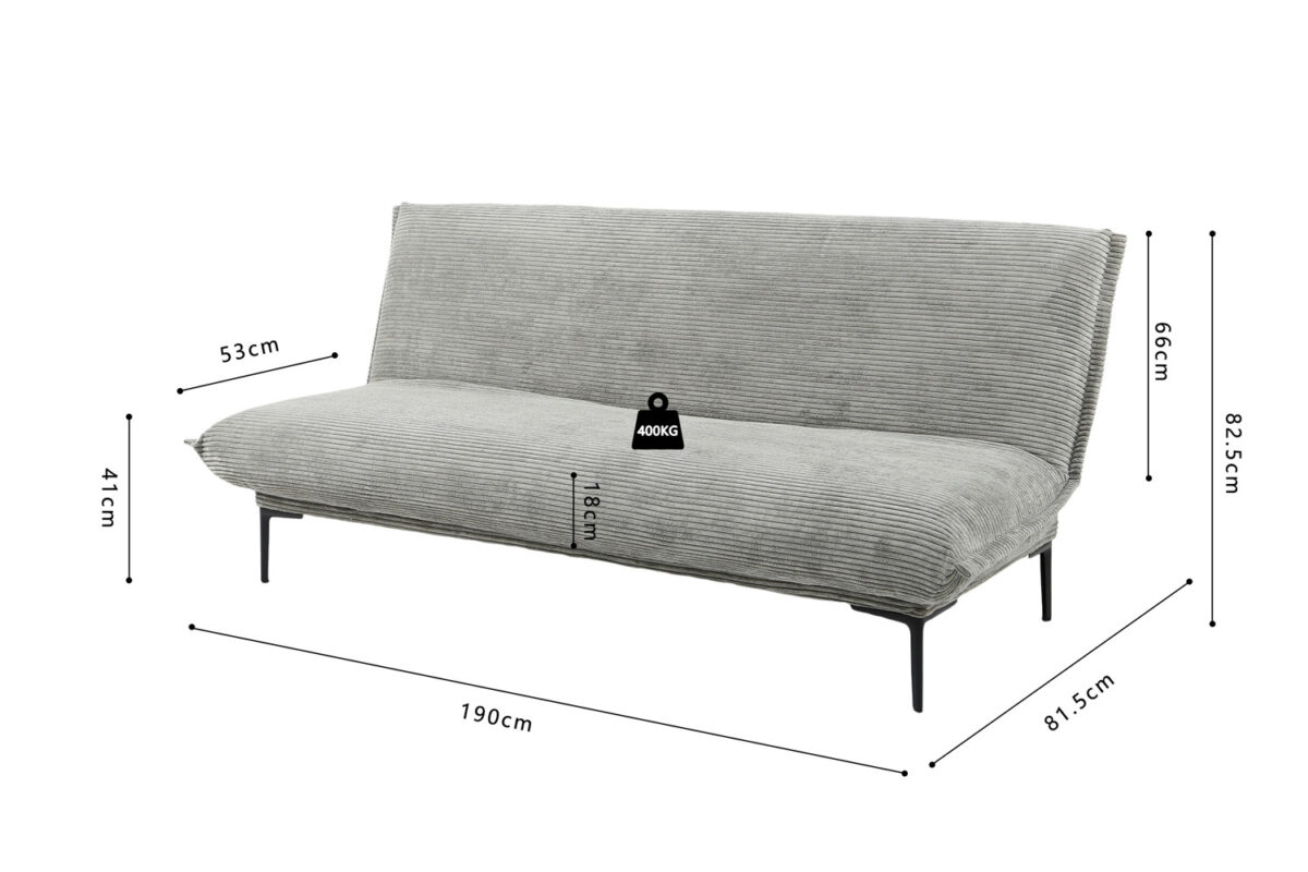 SALE - Canapé-lit 'Alisa' Corduroy Gris foncé - Image 11