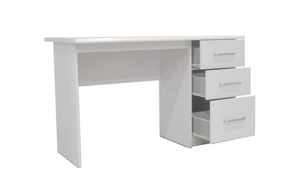 Bureau 'Mateo' 3 tiroirs Blanc - Image 8