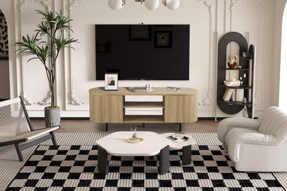Meuble TV 'Lagos' 160 cm Décor Chêne Naturel - Afbeelding 2