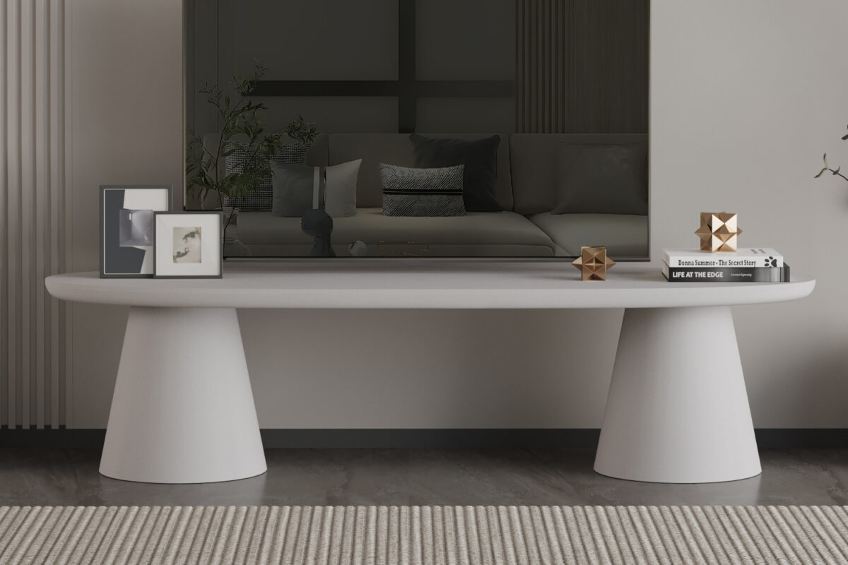 Meuble TV 'Tavira' 160 cm Ciment Ecru - Afbeelding 1