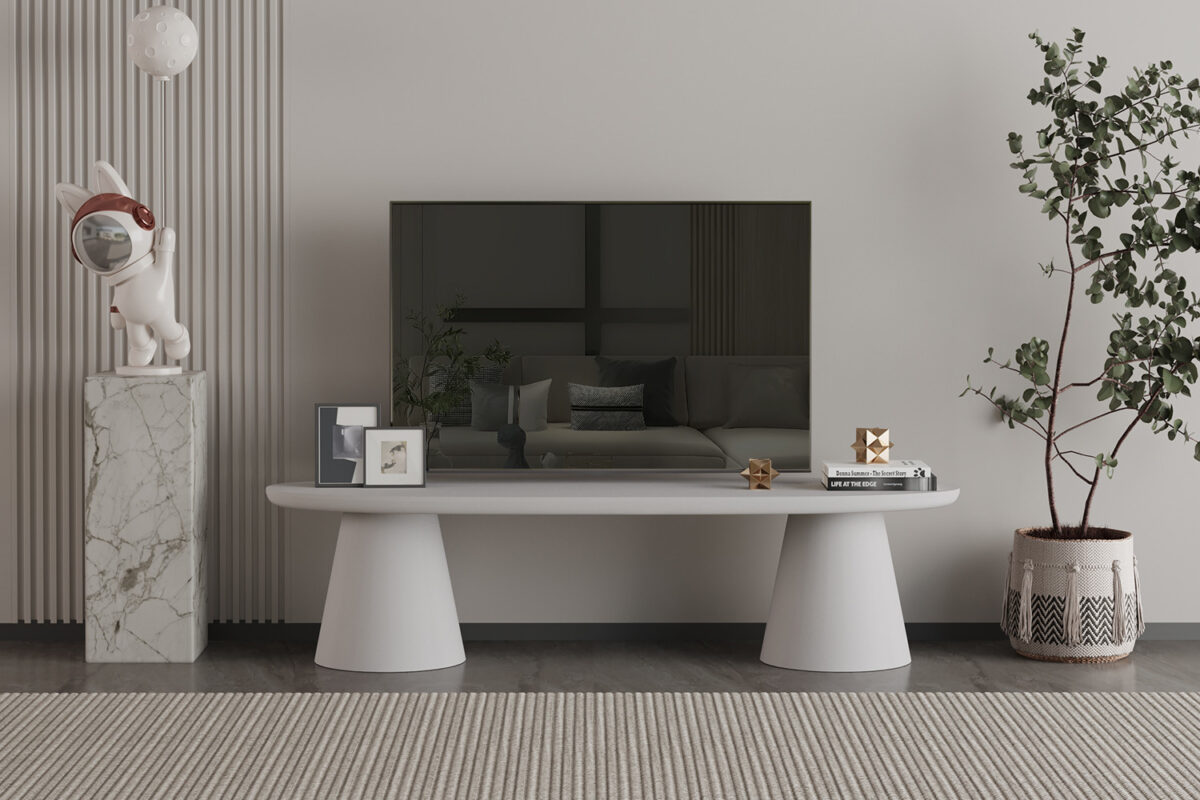 Meuble TV 'Tavira' 160 cm Ciment Ecru - Afbeelding 2
