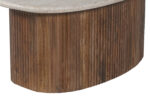 Table basse 'Louis' 90 cm Bois de manguier avec Travertin Beige - Afbeelding 7
