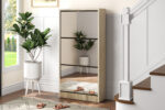 Rangement chaus. 'Mex' Mirroir 3 tiroirs Décor Sonoma