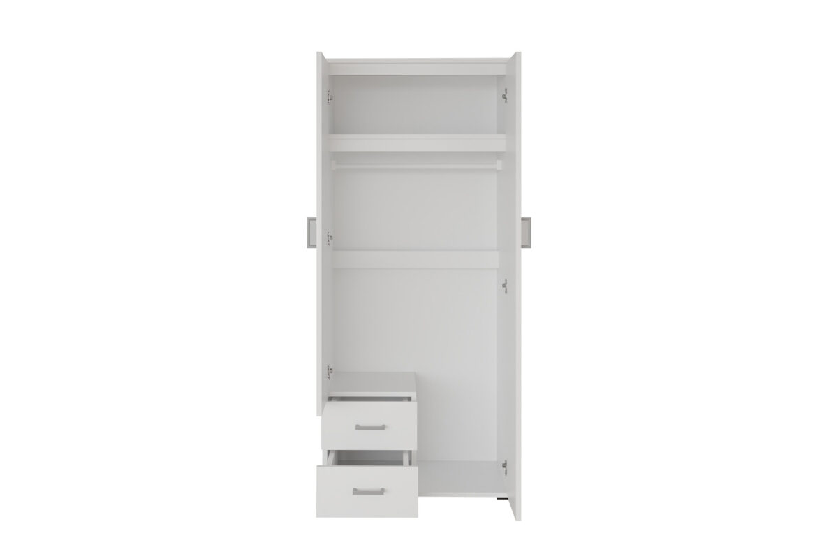 Armoire 'Marc' 2 portes avec miroir Blanc - Image 7