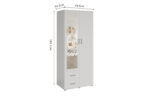 Armoire 'Marc' 2 portes avec miroir Blanc - Image 8