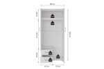 Armoire 'Marc' 2 portes avec miroir Blanc - Image 9