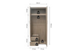 Armoire 'Marc' 2 portes avec miroir Sonoma - Image 9