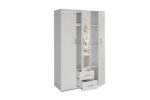 Armoire 'Marc' 3 portes avec miroir Blanc - Image 4