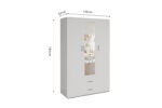 Armoire 'Marc' 3 portes avec miroir Blanc - Image 8