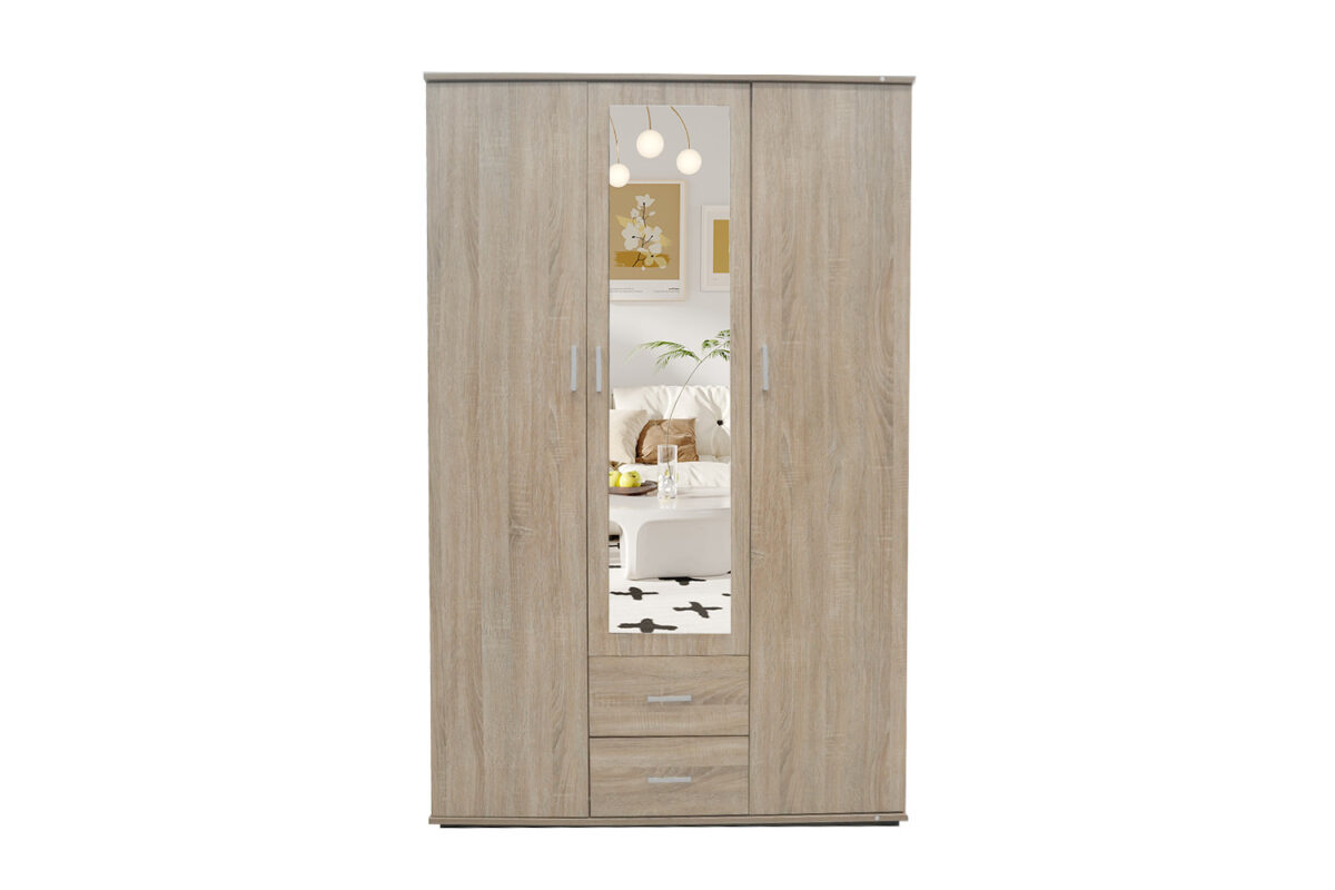 Armoire 'Marc' 3 portes avec miroir Sonoma - Image 2
