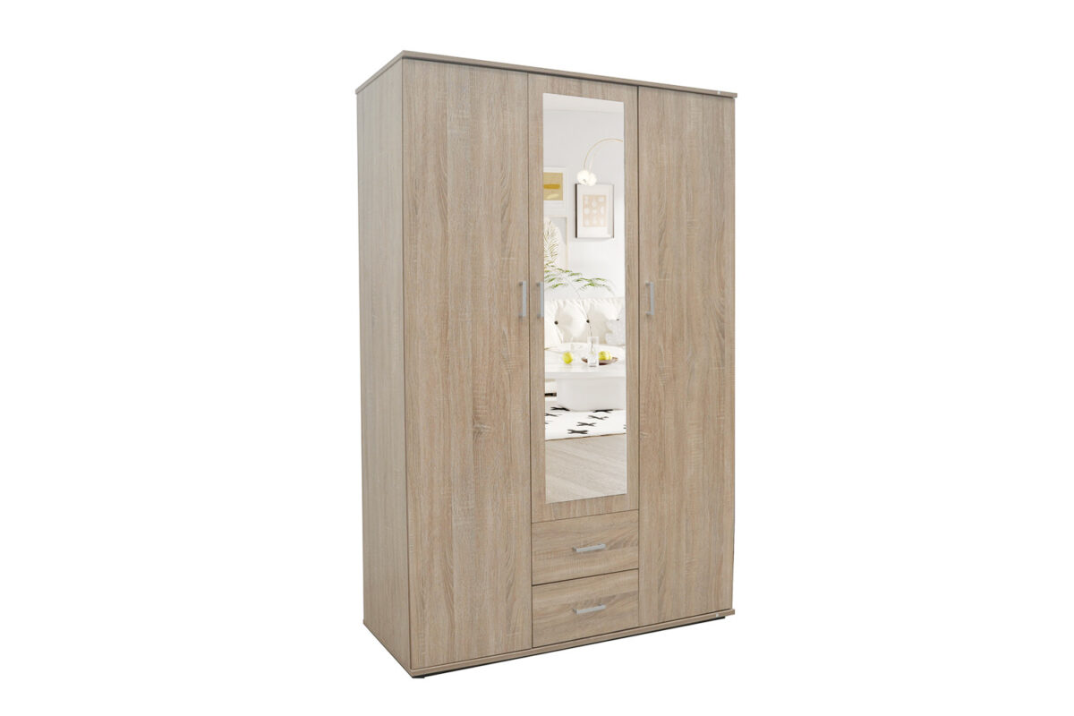 Armoire 'Marc' 3 portes avec miroir Sonoma - Image 3