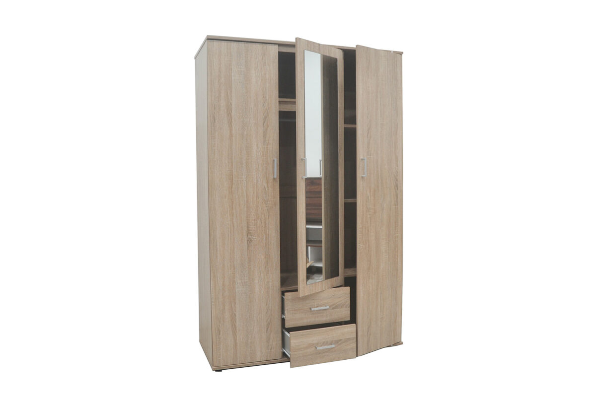 Armoire 'Marc' 3 portes avec miroir Sonoma - Image 6