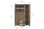 Armoire 'Marc' 3 portes avec miroir Sonoma - Image 9