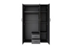 Armoire 'Marc' 3 portes avec miroir Gris foncé - Image 6