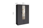 Armoire 'Marc' 3 portes avec miroir Gris foncé - Image 8