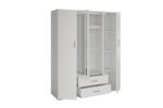 Armoire 'Marc' 4 portes avec 2 miroirs Blanc - Image 4