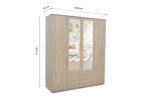 Armoire 'Marc' 4 portes avec 2 miroirs Sonoma - Image 8