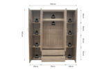 Armoire 'Marc' 4 portes avec 2 miroirs Sonoma - Image 9
