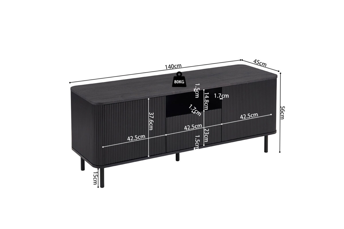 Meuble TV 'Lagos' 140 cm Décor Brun foncé - Afbeelding 9